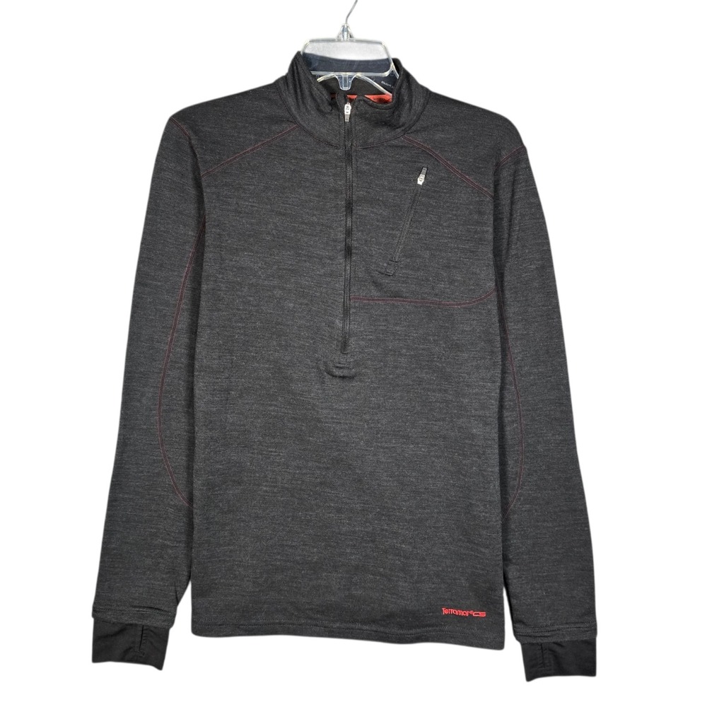 Terramar Shirt Mens‎ Medium Climasense Thermawool Half Zip Baselayer Wool Blend